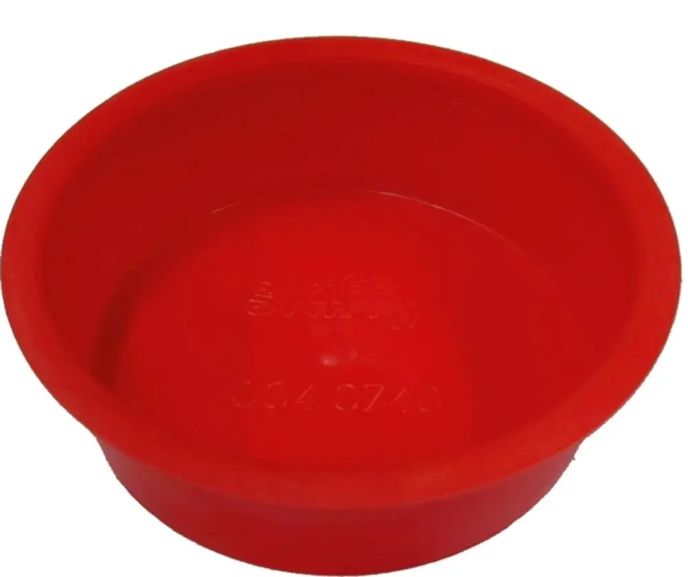 Rohrkappe in Rot, aus flexiblem Material. Geeignet für Rohr- oder Schlauchanschlüsse. Produkt der Marke Wolf.
